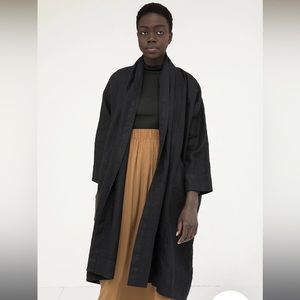 Elizabeth Suzann cotton canvas Clyde trench black xs